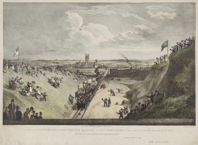 Uitzicht op de Canterbury en Whitstable Spoorweg vanaf de Tunnel op de Openingsdag, 3 mei 1830 door Thomas Mann Baynes